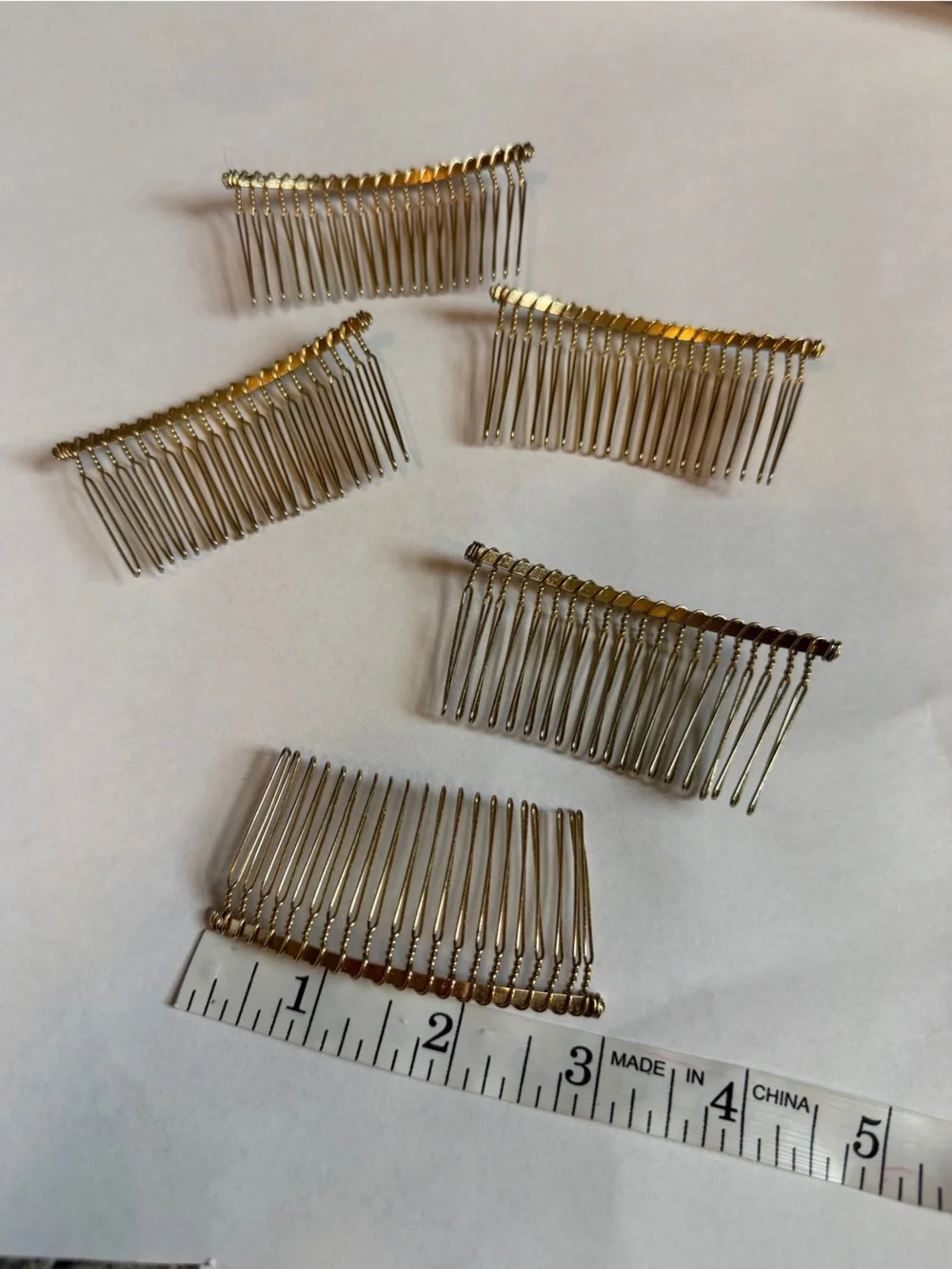 $2 w/ bundle-Set of Gold Combs - gold color